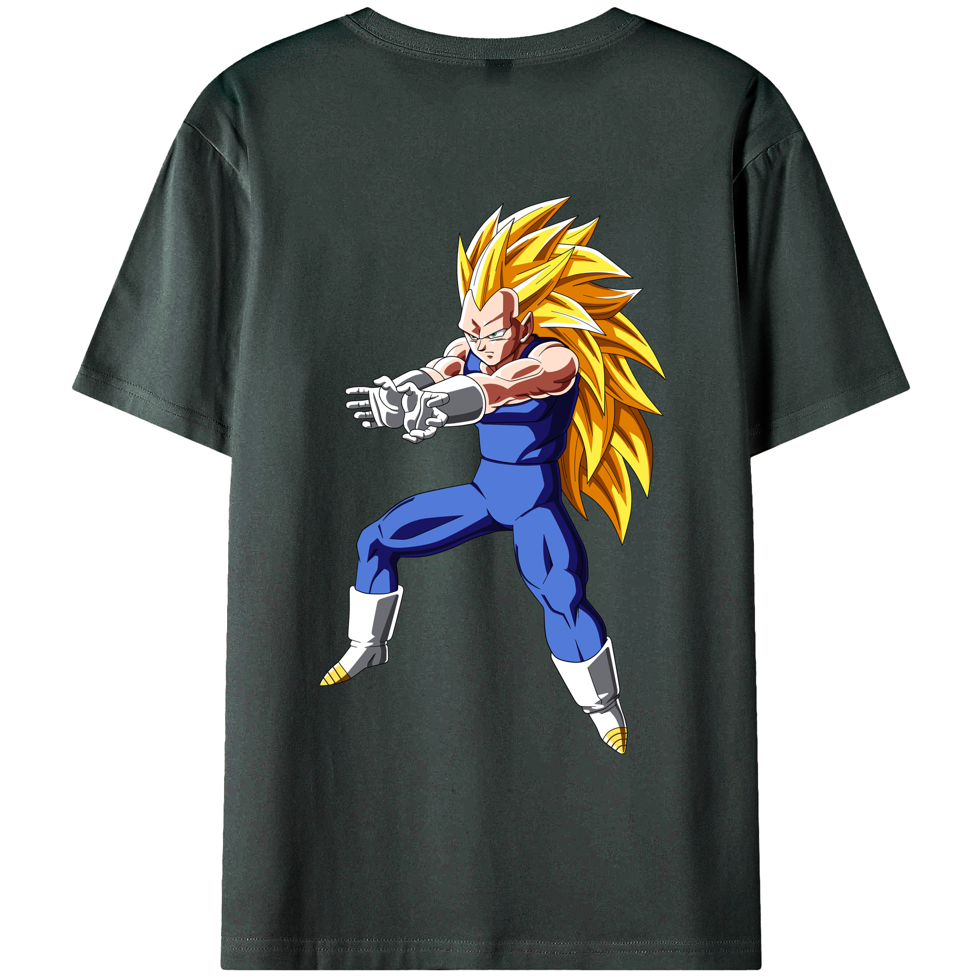 （画像用） ドラゴンボール ベジータ四世（Bejīta Yonsei）DRAGON BALL Vegeta IV 綿100％ メンズ半袖Tシャツ（バックプリント） 通気性